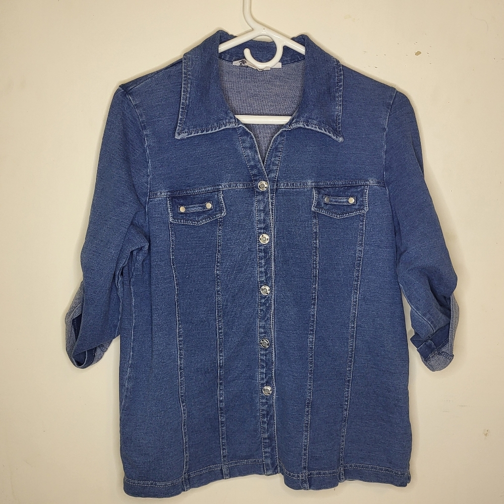 Blue Denim Button-Up Shirt